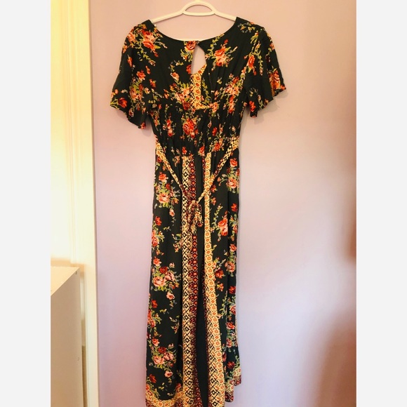 Cute ANGIE boho maxi floral skirted romper - Picture 4 of 6